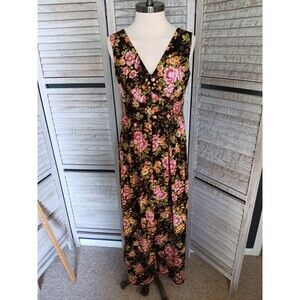 Vintage Sears Hawaiian Fashions Maxi Tank Dress Floral EUC 1960/70s